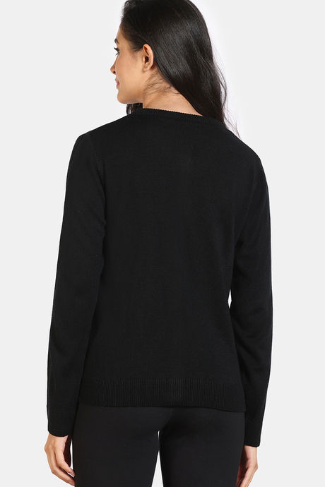 Zivame Retro Peek Jumpers Flat Knit Lifewear Top - Black Beauty — image 4